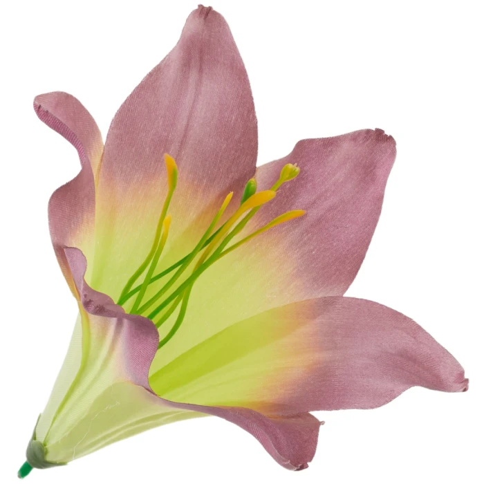 [68b276028] Główka kwiatowa lilia 16cm wrzosowa z zielonym środkiem