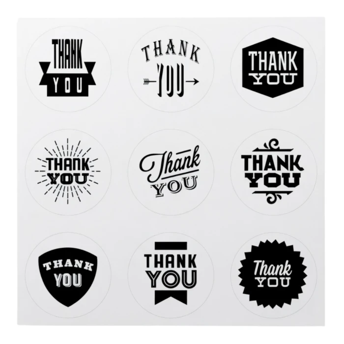 [72171] Naklejka z napisem "Thank YOU" 40mm 9szt