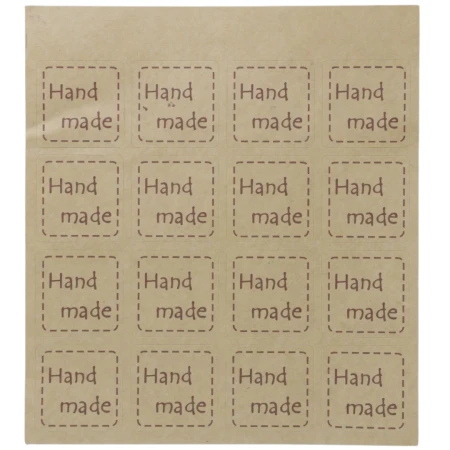 [72104] Naklejka z napisem Hand made 25*25mm 16szt