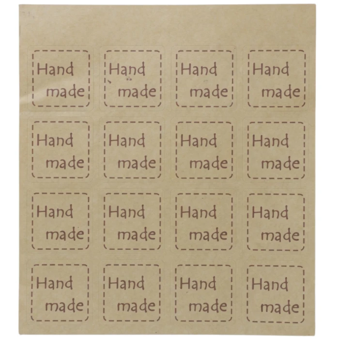 [72104] Naklejka z napisem Hand made 25*25mm 16szt