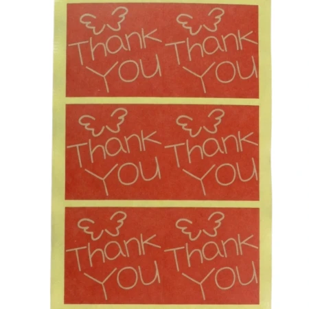 [72107] Naklejka z napisem Thank You 40*40mm 6szt