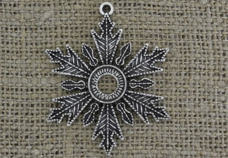 [ś0754] Baza medalionu płatek śniegu kaboszon 10mm