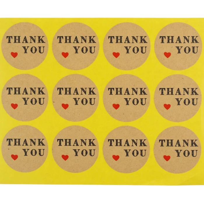 [72175] Naklejka z napisem "THANK YOU" 35mm 12szt