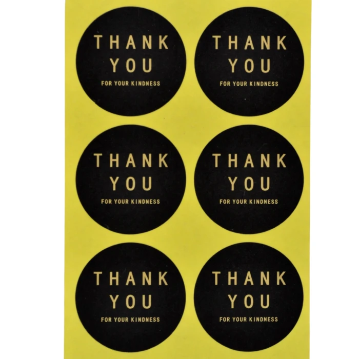 [72178] Naklejka z napisem "THANK YOU..." 40mm 6szt