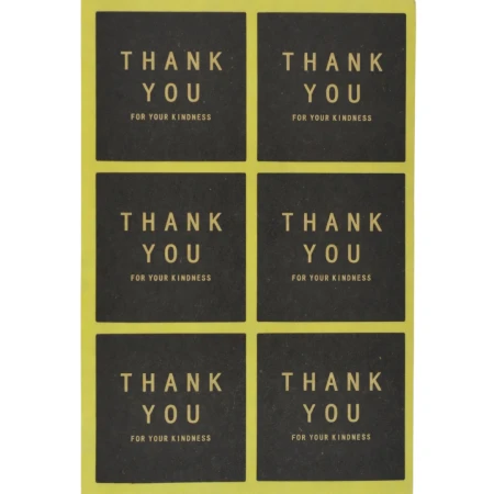 [72182] Naklejka z napisem "THANK YOU..." 40*40mm 6szt