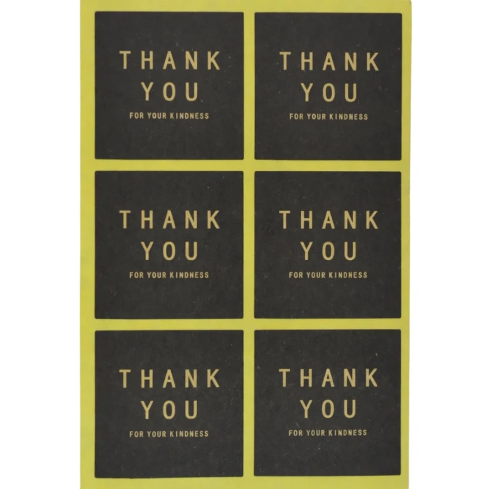 [72182] Naklejka z napisem "THANK YOU..." 40*40mm 6szt