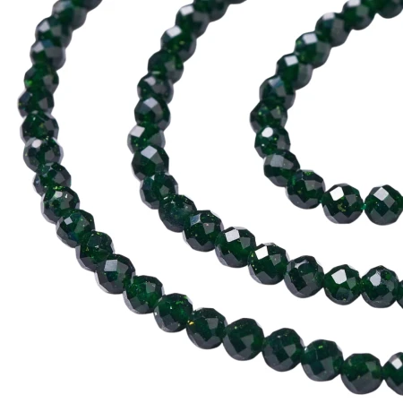 [240006] Kamień syntetyczny goldstone zielony fasetowany 3mm 10szt