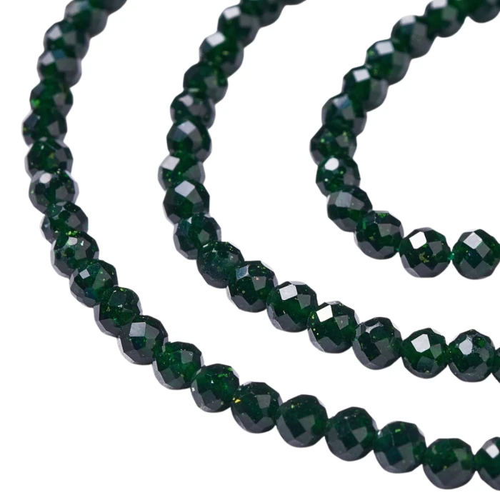 [240006] Kamień syntetyczny goldstone zielony fasetowany 3mm 10szt