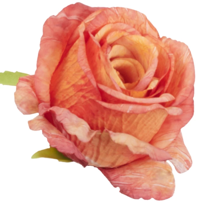 [68b13104] Róża główka wyrobowa 10cm pomarańczowo-koralowa