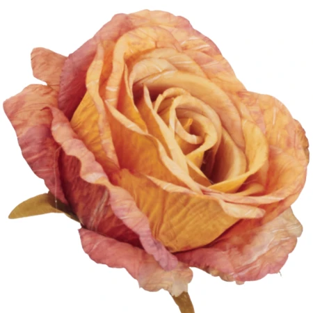 [68b13112] Róża główka wyrobowa 10cm pomarańczowo-żółta