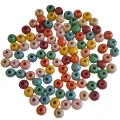 [87317] Koraliki drewniane kolorowe pastelowe 6mm 100szt