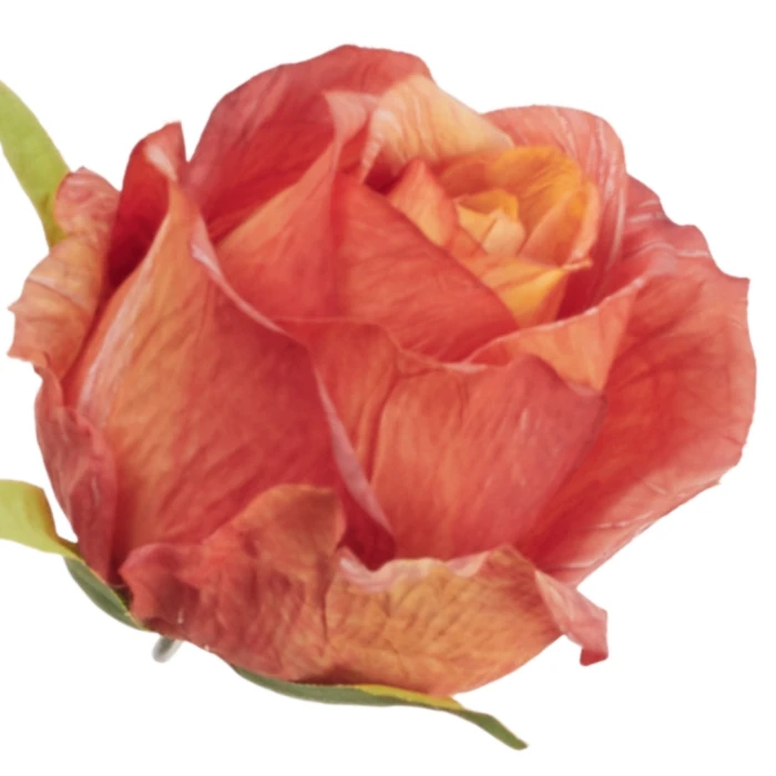 [68b12904] Róża pączek główka 9cm pomarańczowo- żółta