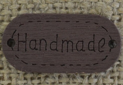 [873102] Łącznik drewniany brązowy "Handmade" 