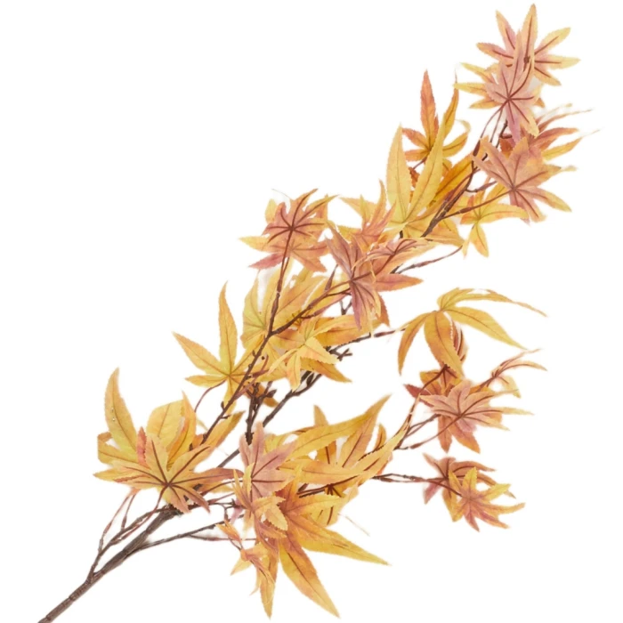 [68al14901] Gałązka jesienna klon palmowy 112cm żółto- pomarańczowy