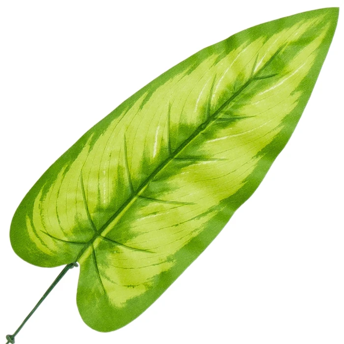 [68s64801] Liść dekoracyjny zielony z jasnozielonym środkiem 51cm