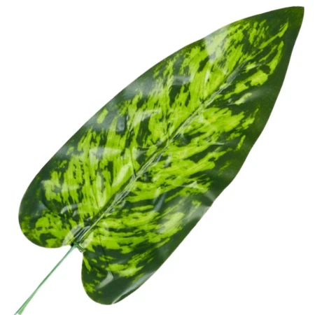 [68s69101] Liść dekoracyjny ciemnozielony w zielone plamki 50cm