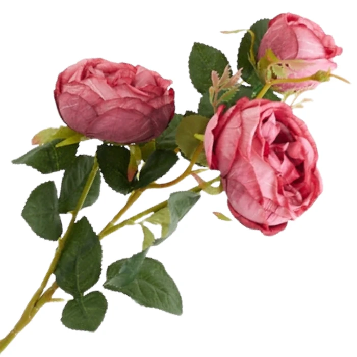 [68a10813] Potrójna gałązka peonii różowa 65cm