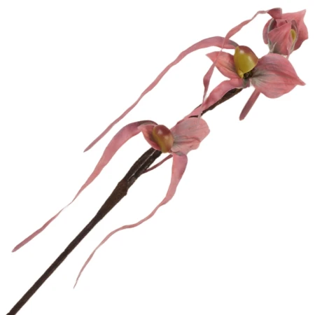 [68al75x0106] Kwiaty egzotyczne na gałązce bordowe cieniowane 80cm