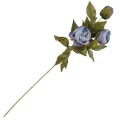 [68b3843] Gałązka trzech kwiatów jesiennej peonii niebieska 72cm