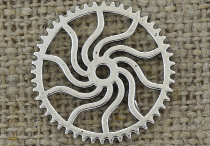 [312225] Element ozdobny steampunk tryb w kolorze srebrnym 25mm