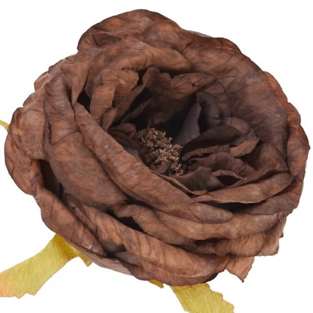 [68b12603] Główka kwiatowa peonia 9cm brązowa
