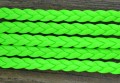 73728 Rzemień pleciony płaski warkocz 6,5*3mm neonowy zielony 1m