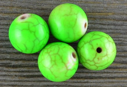 601212 Turkus syntetyczny kula 10mm w kolorze zielonym 3szt