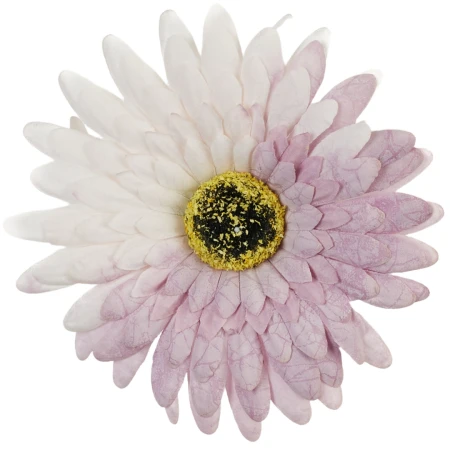 [68b7510] Główka kwiatowa gerbera 12cm biało- wrzosowa