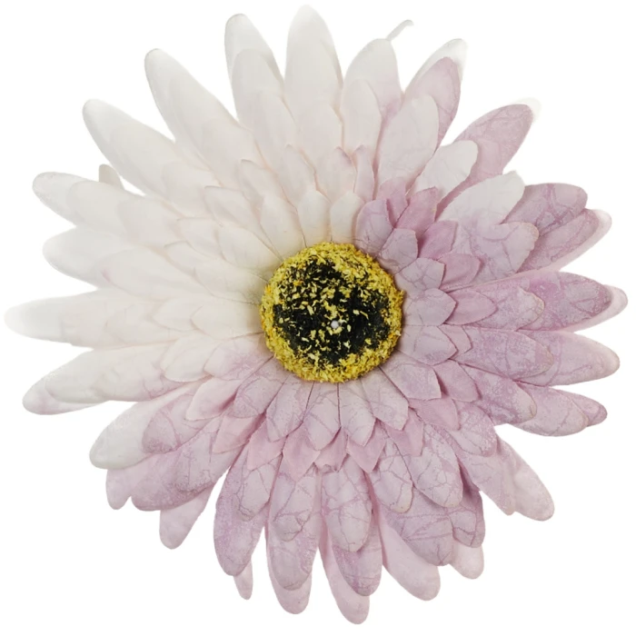 [68b7510] Główka kwiatowa gerbera 12cm biało- fioletowa