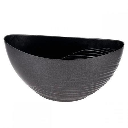 [60469] Doniczka plastikowa luna grafitowa podłużna 25cm