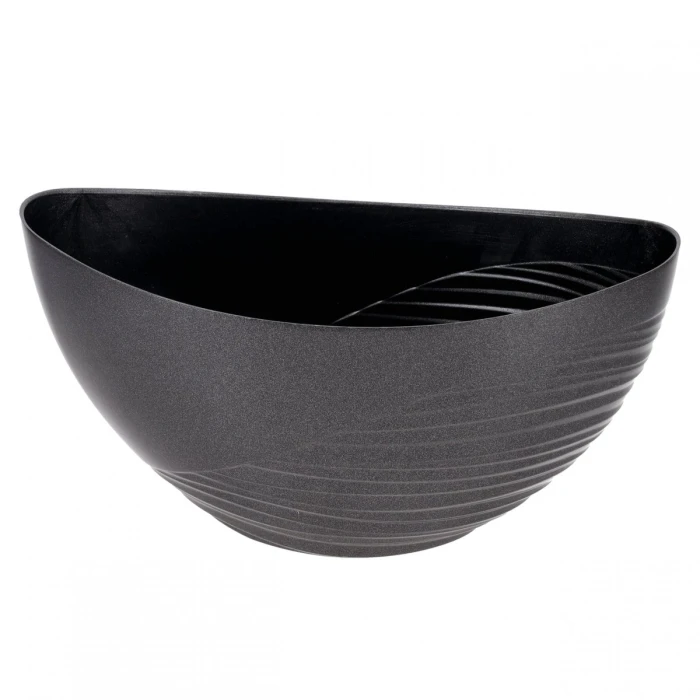 [60469] Doniczka plastikowa luna grafitowa podłużna 25,5cm