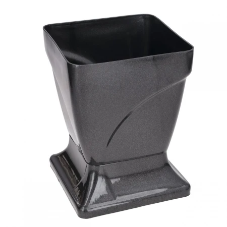 [60478] Wazon plastikowy na nóżce grafitowy 19,5cm