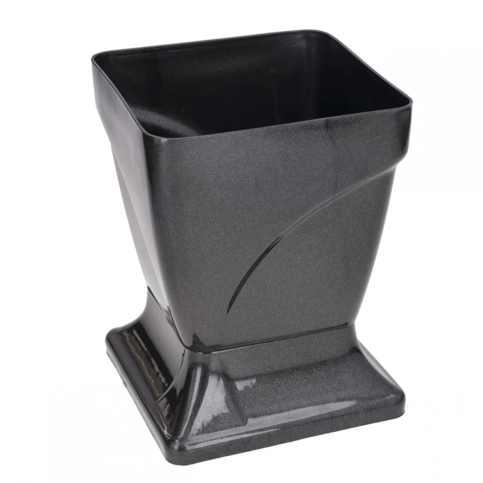 [60478] Wazon plastikowy na nóżce grafitowy 19,5cm