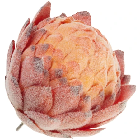 [68b10504] Główka kwiatowa karczoch kula 8,5cm pomarańczowy