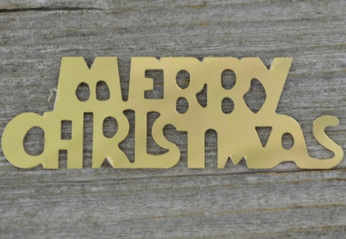 ś0779 Element ozdobny napis merry christmas w kolorze złotym 15szt