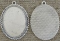 30184 Ozdobna baza medalionu w kolorze srebrnym na kaboszon 40*30mm