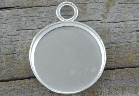 [30158] Baza medalionu srebrna na kaboszon 16mm