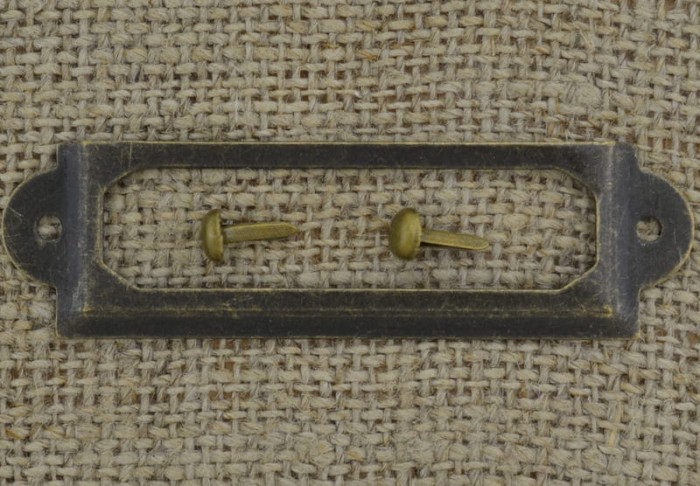 [k0606] Ramka na etykietę prostokątna 60*17mm brąz