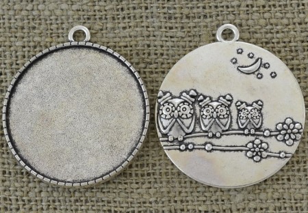 [30189] Baza medalionu srebrny na kaboszon 35mm