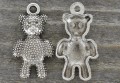 307338 Zawieszka mała miś w kolorze srebra 2szt 