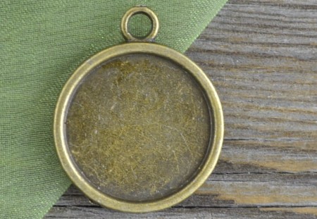 [10147] Baza medalionu kolor brąz na kaboszon 20mm