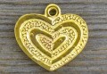 20722 Zawieszka mała serduszko w kolorze starego złota 2szt 