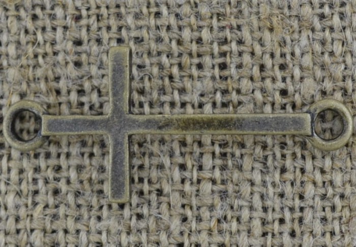 11287 Element ozdobny łącznik krzyż w kolorze brązu