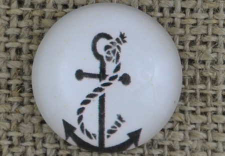 [04643] Kaboszon szklany z obrazkiem 20mm kotwica