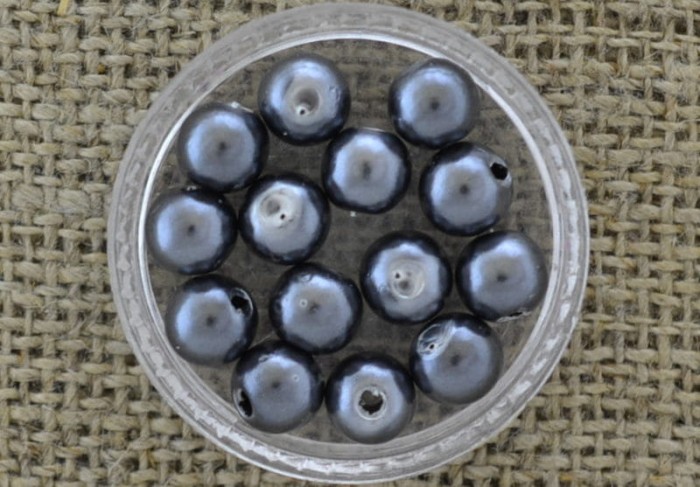 70269 Koralik akrylowy perełka popielata 6mm 50szt