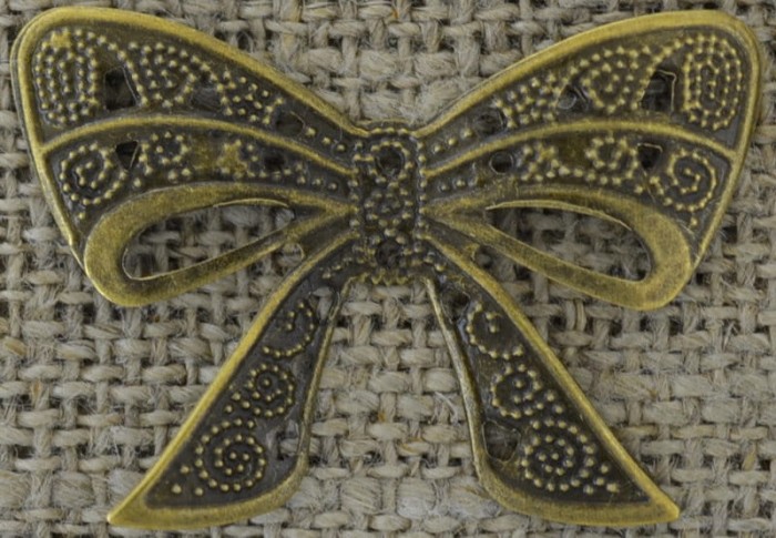 {112103} Element ozdobny filigranowy w kolorze brązu 38*26mm