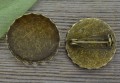 10245 Klasyczna baza broszki w kolorze brązu na kaboszon 25mm