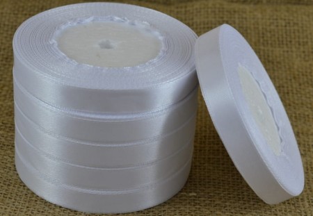 [812001] Wstążka satynowa 12mm 32mb biała