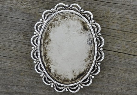 [50125] Ozdobna medalionu kolor srebrny 40*30mm