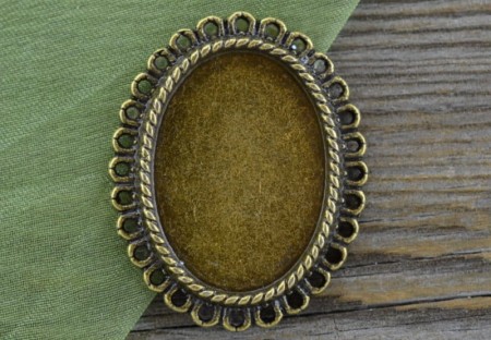 [10178] Baza medalionu brąz na kaboszon 25*18mm